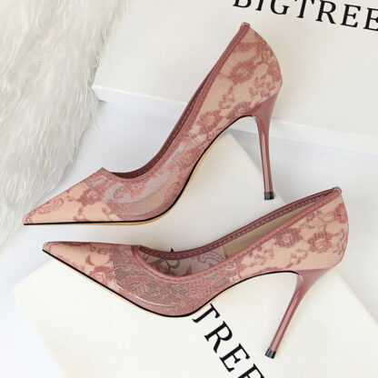 Купить Womens Designer Shoes Genuine Leather High Heels Ribbons Stiletto Luxurys Dress Red Bottom Heels 9cm Heel Luxurysshoes 34-40 1853-1