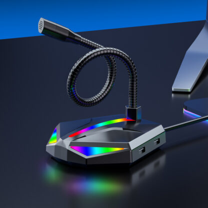Купить Live microphone Desktop computer USB interface RGB luminous microphone