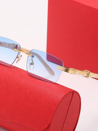 Купить luxury designer sunglasses mens Eyeglasses frames temples with gold Metal Frameless rectangular Rimless wood shape man sunglasses for women eyeglass eyewear