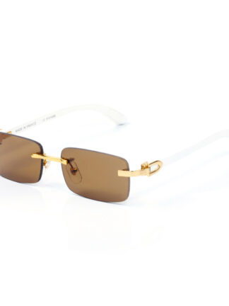 Купить Luxury Brand Carti Glasses Designer Sunglasses for Men Women White Buffalo Horn Glasses Square Sunglass Frameless Polarized UV400 Wooden Fashion Man Eyeglasses