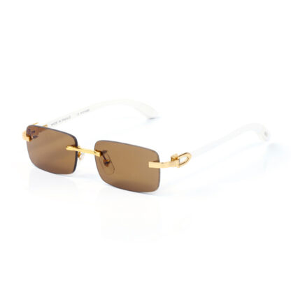 Купить Luxury Brand Carti Glasses Designer Sunglasses for Men Women White Buffalo Horn Glasses Square Sunglass Frameless Polarized UV400 Wooden Fashion Man Eyeglasses