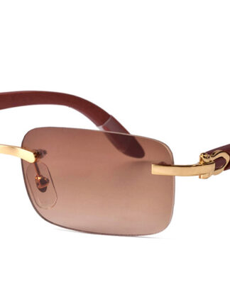 Купить Luxury Designer Sunglasses for Women Mens Brown Frameless Polarized Sunglasses Men Driving Shades Male Sun Glasses Vintage Travel Fishing Wooden UV400 Eyeglasses