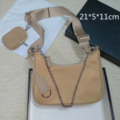 Купить Women Shoulder Bags Handbag Fashion Baguette Nylon Lady High Quality Desginer Underarm Bag with Box PD2001073