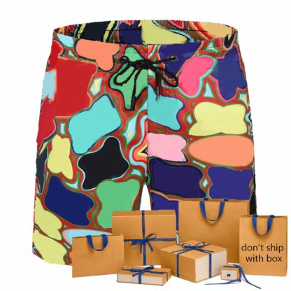 Купить 21 Summer Men Board Shorts Contrast Color Letter Pattern Fashion Ins Hot Men Swimwear Trendy Breathable Beach Swim Shorts
