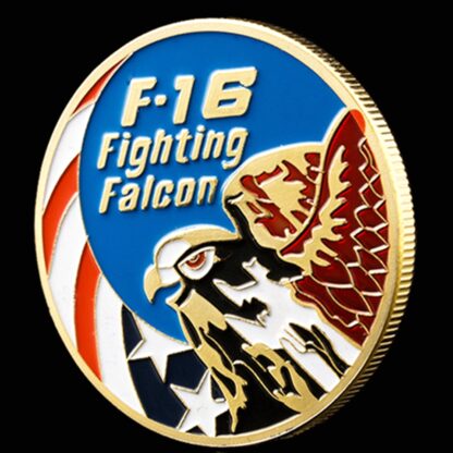 Купить Non Magnetic Crafts Challenge Badge USA Combat Aircraft F16 Helicopter Falcon US Eagle 24k Gold Plated Coin For Collection