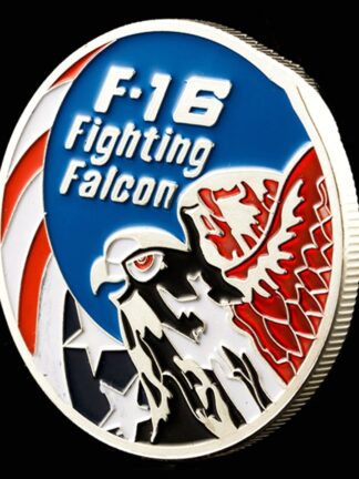 Купить Non Magnetic Crafts USA Military F-16 Fighting Falcon Silver Plated US Eagle Challenge Commemorative Coin
