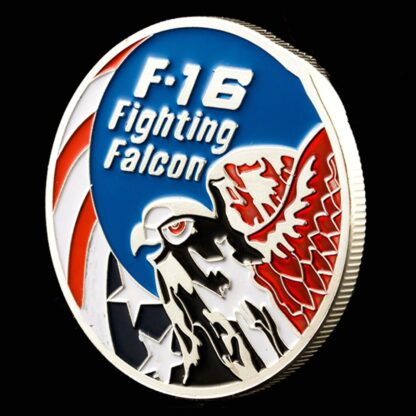 Купить Non Magnetic Crafts USA Military F-16 Fighting Falcon Silver Plated US Eagle Challenge Commemorative Coin