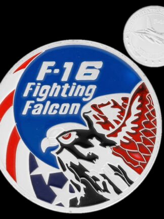 Купить 10pcs Non Magnetic Crafts USA Military F-16 Fighting Falcon Silver Plated US Eagle Challenge Commemorative Coin