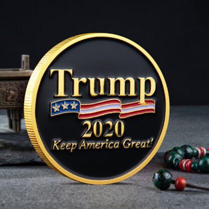 Купить 50pcs Non Magnetic Crafts Donald Trump President Historical Badge USA Keep American Great Gold Plated Souvenir Coin Gift