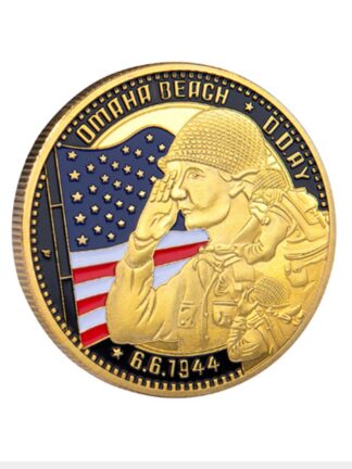 Купить 10pcs Non Magnetic 1944.6.6 D-Day Omaha Beach Challenge Craft 1oz Gold Plated Souvenir Cimetiere American Military Army Coin Collection