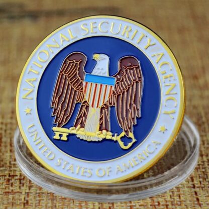 Купить 50pcs Non Magnetic US Army Coin Craft National Security Agency Washington.D.C Free Eagle 1oz Gold Plated Challenge Badge