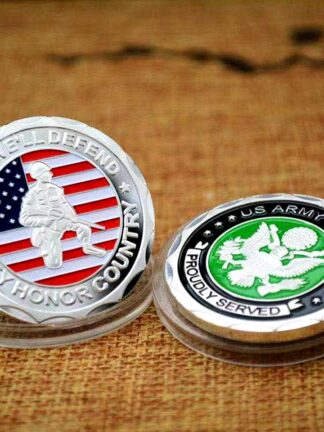 Купить 50pcs Non Magnetic US Flag Army Craft Veteran Proud Served This We'll Defend Duty Honor Country Day Silver Plated Challenge Coin Gifts