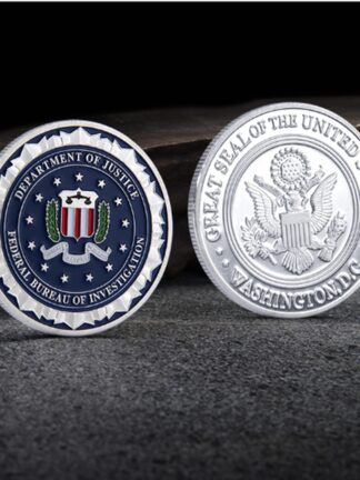 Купить Non Magnetic Challenge Craft Great Seal USA Department Of Justice Federal Bureau Of Investigation Silver Plated Souvenir Coin Replica Badge Collection