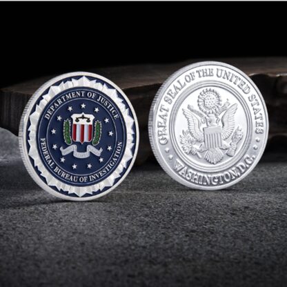 Купить Non Magnetic Challenge Craft Great Seal USA Department Of Justice Federal Bureau Of Investigation Silver Plated Souvenir Coin Replica Badge Collection