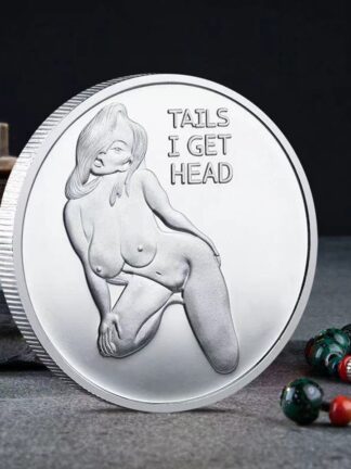 Купить 10pcs Non Magnetic Crafts Sexy Woman Coin Get Tails Head! Adult Challenge Lucky Girl Silver Plated Commemorative Coins Collection