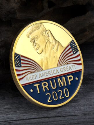Купить 2pcs Non Magnetic 45Th US President Donald Trump Craft Gold Plated Tower Keep America Great Again Coin Collection Badge