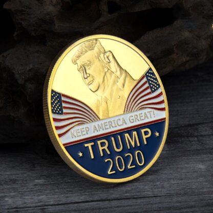 Купить 2pcs Non Magnetic 45Th US President Donald Trump Craft Gold Plated Tower Keep America Great Again Coin Collection Badge