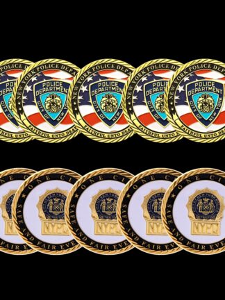 Купить 5PCS Non Magnetic Crafts USA Coin Sacrifice Warriors Police Heroes Memorial Eagle Challenge Badge Gift