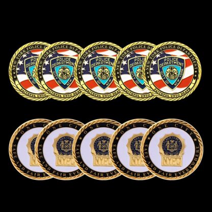 Купить 5PCS Non Magnetic Crafts USA Coin Sacrifice Warriors Police Heroes Memorial Eagle Challenge Badge Gift