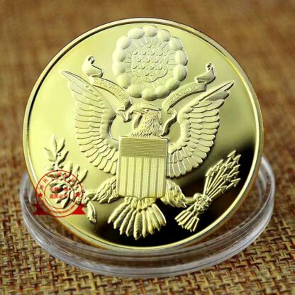 Купить 50pcs Non Magnetic Great Seal Of The United States Gold Plated Challenge Coin Craft Freedom Eagle All Seeing Eye Collection Badge