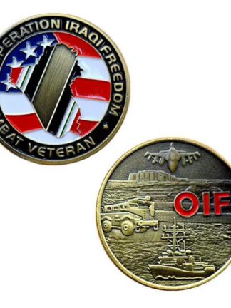 Купить 10pcs Non Magnetic Crafts Operation Enduring Freedom Combat Veteran OIF Bronze Plated Challenge Coin