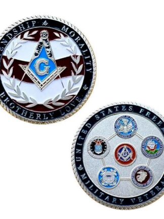 Купить 50pcs Non Magnetic Crafts Free and Accepted Masons Silver Plated Masonic Symbols Bullion&Coin Collections