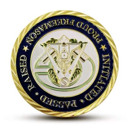 Купить 50pcs Non Magnetic Masonic Craft Brotherhood Of Man Fatherhood Gold Plated Coin Token Challenge Commemorative Badge