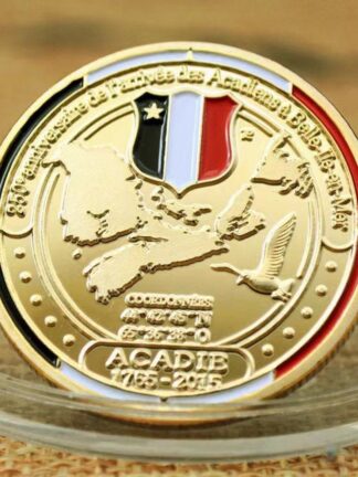 Купить Non Magnetic Challenge Coin Craft Acadie 1765-2015 BELLE ILE EN MER Gold Plated Collection Coin Gift