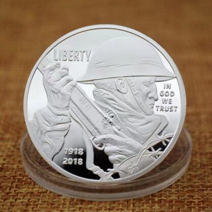 Купить Non Magnetic Metal Crafts Centennial Commemorative Silver Plated Liberty US Eagle In God We Trust Challenge Coin
