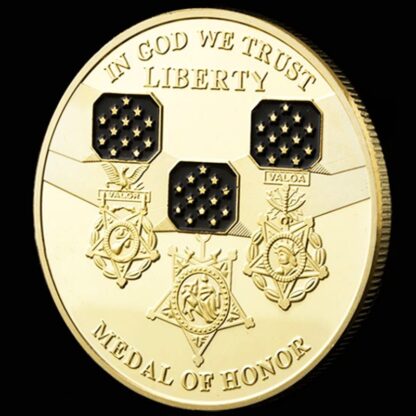 Купить 2pcs Non Magnetic Challenge Coin Craft US In God We Trust Medal Of Honor Liberty Gold Plated Military Badge