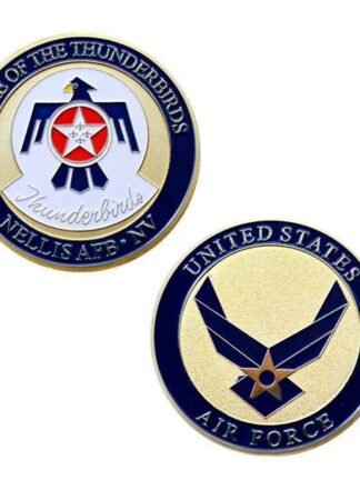 Купить 5pcs Non Magnetic Challenge Craft Air Force Commemorative Coin Honor Medal Coins Collectibles Home Of The Thunderbirds Honor Badge