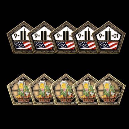 Купить 5pcs Non Magnetic Crafts Challenge Coin American 911 Seal Sixth Team Pentagon Vaule Military Bronze Plated Badge Collection