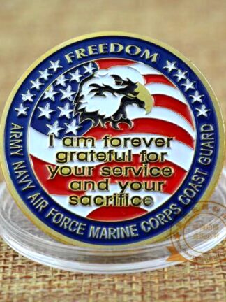 Купить 50pcs Non Magnetic Challenge Coin USA Army Navy Air Force Marine Corps Coast Guard Freedom Eagle Gold Plated Craft For Collection