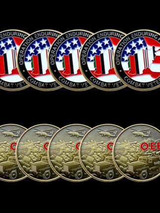 Купить 5pcs Non Magnetic Crafts Operation Enduring Freedom Combat Veteran OEF Bronze Plated Challenge Coin