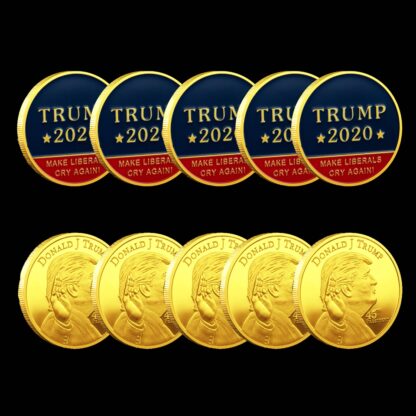 Купить 5pcs Non Magnetic 45th President Craft United States Make Liberals Cry Again Donald Trump Gold Plated Souvenir Coin