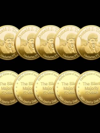 Купить 5pcs Non Magnetic Donald Trump Craft The Majority Speaks Make American Great Again Gold Plated Collectible Coin