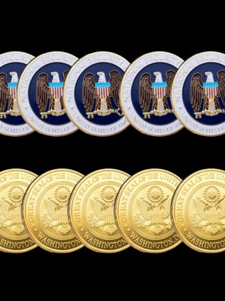 Купить 5pcs Non Magnetic US Army Craft Gold Eagle Coin National Security Agency Washington.D.C 1oz Plated Challenge Badge