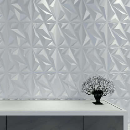 Купить Art3d 50x50cm PVC 3D Wall Panels Diamond for Interior Walls Décor in White Walles Decor Wallpapers Pack of 12 Tiles