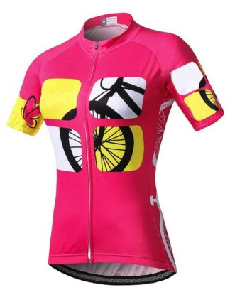 Купить 2021 Rosy Biking Jersey Top Women's Short Sleeve Bike Bicycle Cycling Jerseys Shirts