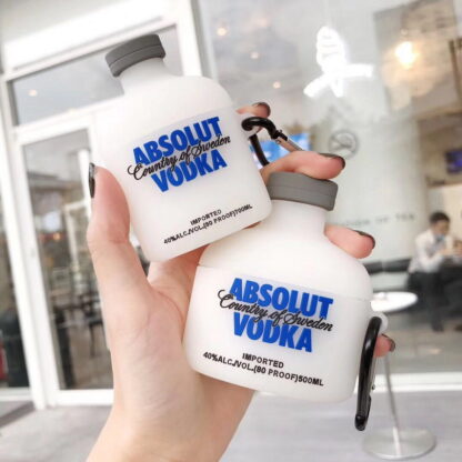 Купить Cute 3D White Spirit Absolute Vodka Liquor Bottle Earphone Cases For AirPods 1 and 2 Pro Headphone Protection Cover
