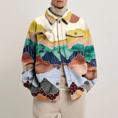 Купить Spring lapel trendy fashion jackets men's clothing new printed youth jacket men