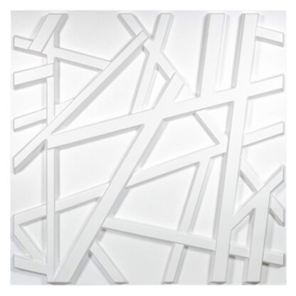 Купить Art3d 50x50cm White 3D Plastic Wall Panels Stickers Soundproof Geometric Crossing Lines for Living Room Bedroom TV Background (Pack of 12 Tiles 32 Sq Ft)