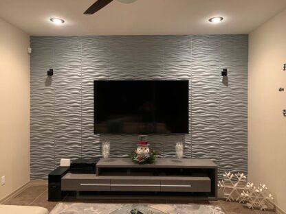 Купить Art3d 50x50cm Grey Wall Panels PVC Wave Board Textured Soundproof for Living Room Bedroom (Pack of 12 Tiles)