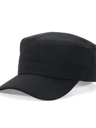 Купить New Fashion Wide Brim Hats Men's Flat Top Military HatsTraining Solid Color Adjustable Hat Classic Style