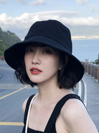 Купить The 2021 summer new fisherman hat female Korean version tide day is pure color art bask in the sunhat for men and women