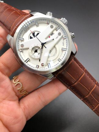 Купить Hot Selling Men's Watch Fashion Quartz Automatic Leather Strap Diamond Dial Sunday Casual Sports Watches Men Best Gift