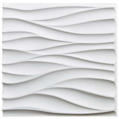 Купить Art3d 50x50cm 3D Wall Panels PVC Matt White Wavy Soundproof for Living Room Bedroom Office (Pack of 12 Tiles)