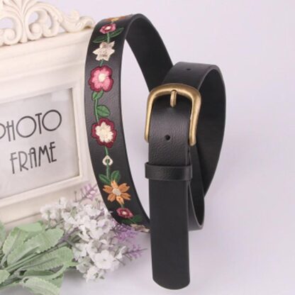 Купить Belts KP Embroidery Flower Decoration Ladies Belt Retro Fashion Classical All-match Skirt