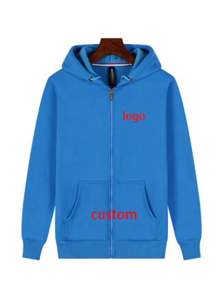 Купить Stand collar custom logo Hoodie men women zipper jacket long sleeve casual Sweatshirt pure cotton Pullover coat