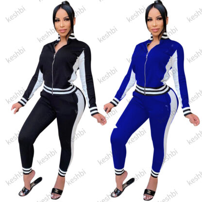Купить Women's Tracksuits Casual Fashion Long Sleeved Two-piece Jogger Set Ladies Fall Tracksuit Sweat Suits Black Plus Size